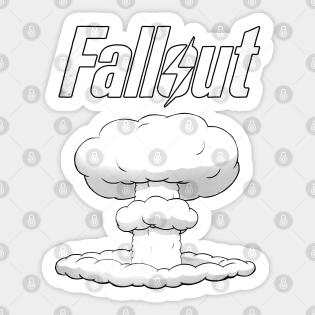 Fallout - mushroom Cloud Sticker by Buff Geeks Art